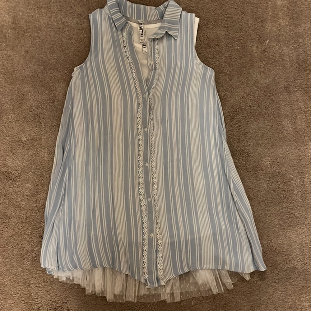 Beautees blue dress - size 12 girls, formal or casual